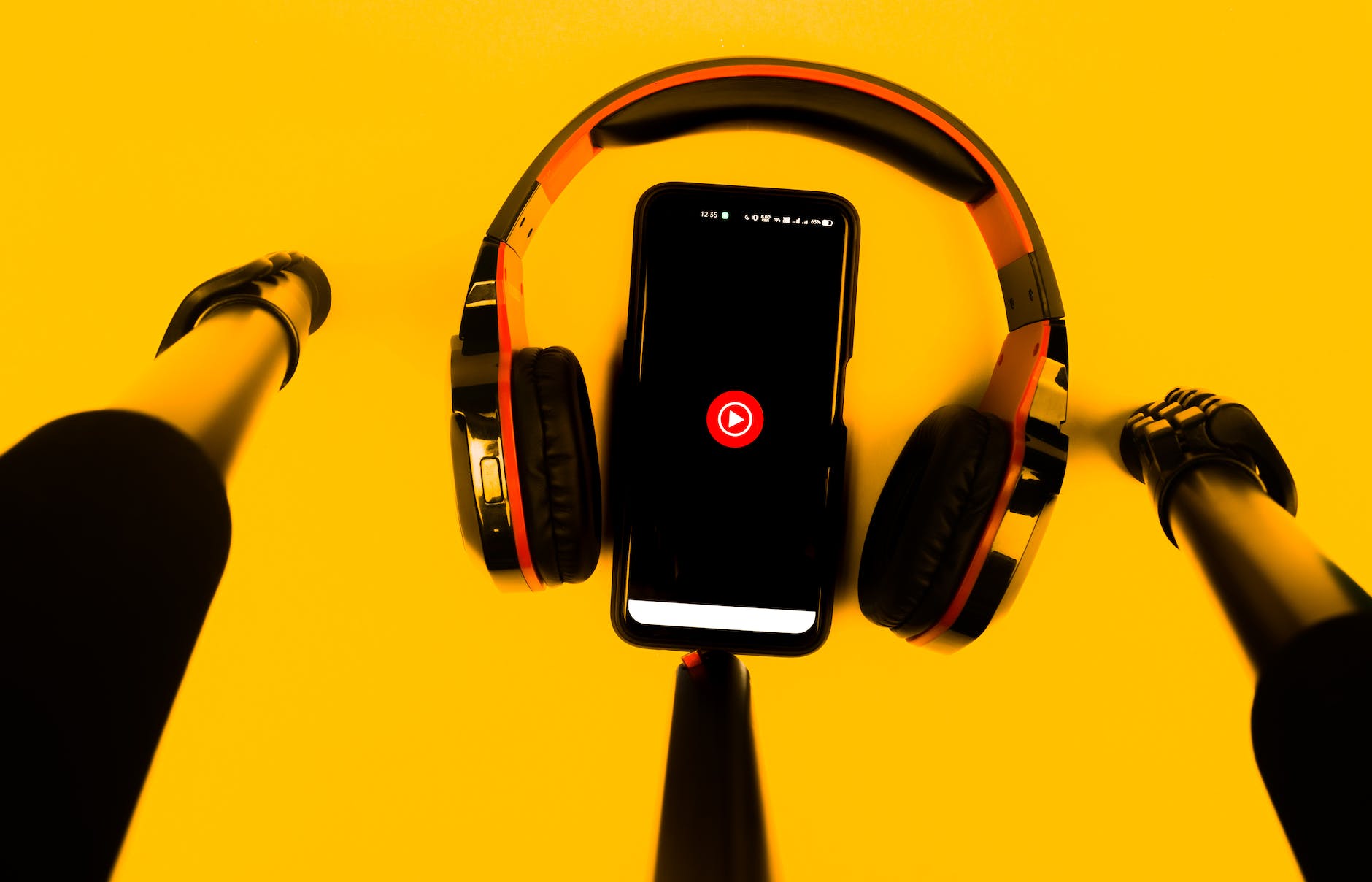 youtube music stream songs and music videos app on the display of smartphone or tablet